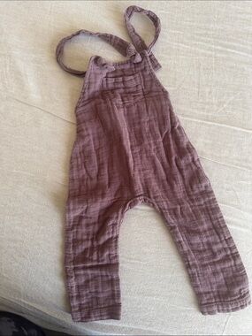 Jamie Kay Plum Overalls with Knotted Straps